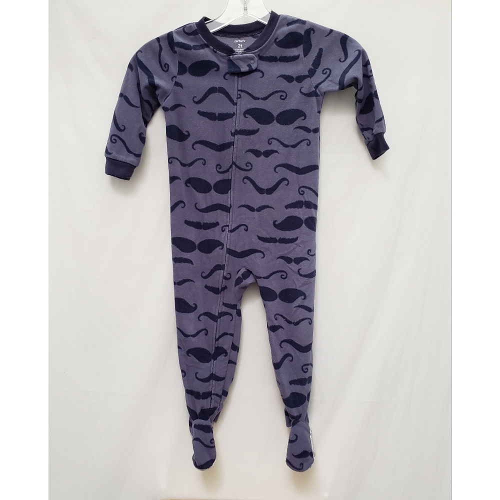 Carter's Mustache-Filled Fleece Footie PJs